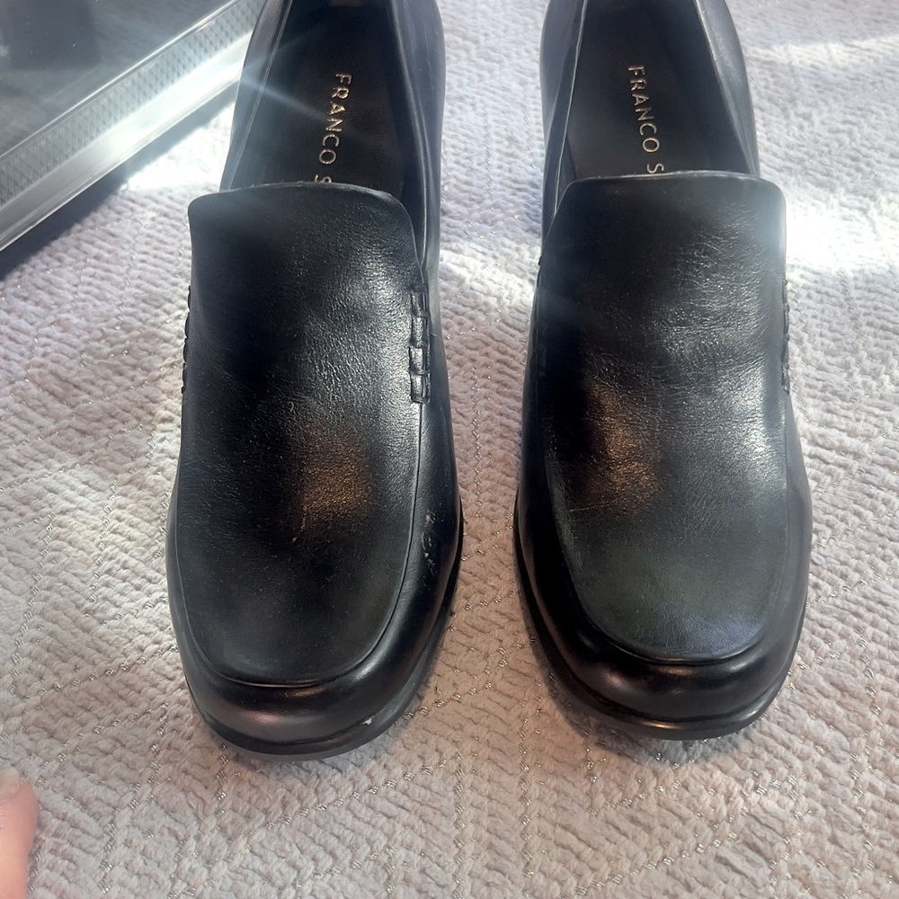 Franco Sarto Nolan Leather Pump Loafer black Size 6.5